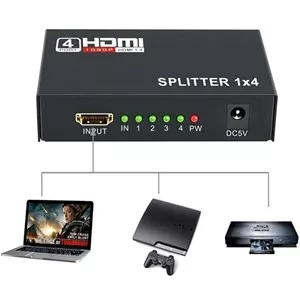 موزع-HDMI-عالي-الدقة-1-×-4---صوت-وفيديو---1080-بكسل-،-ثلاثي-الأبعاد-،-DTS-HD-MA-،-Dolby-TrueHD